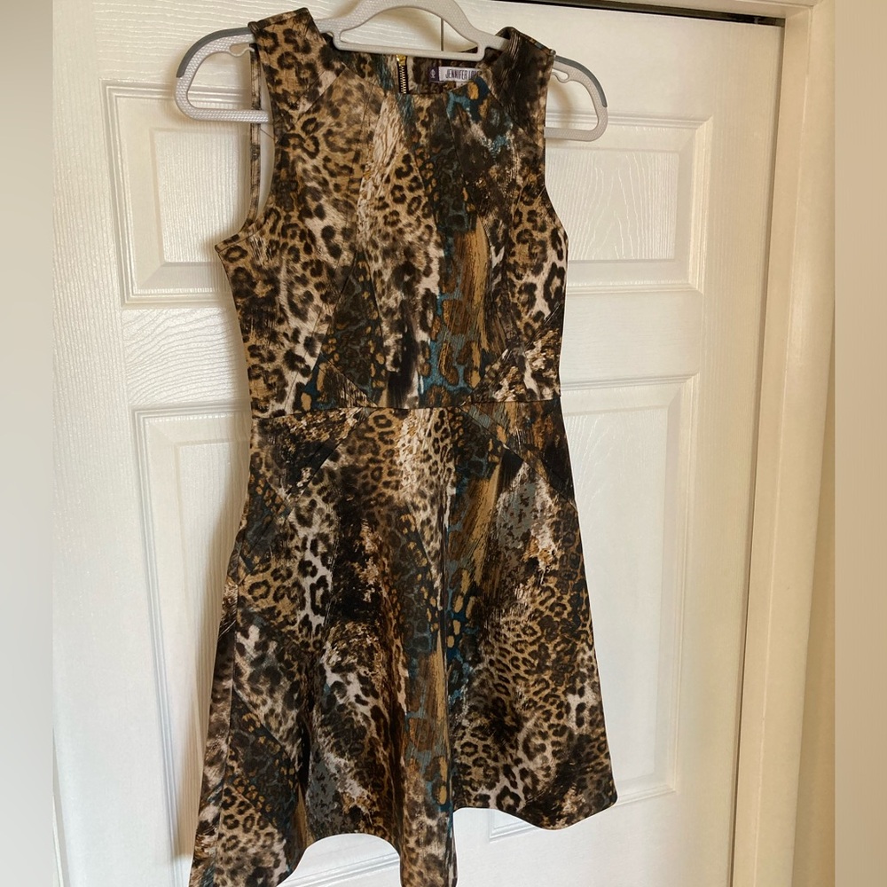 Jennifer Lopez animal print sleeveless dress size 4